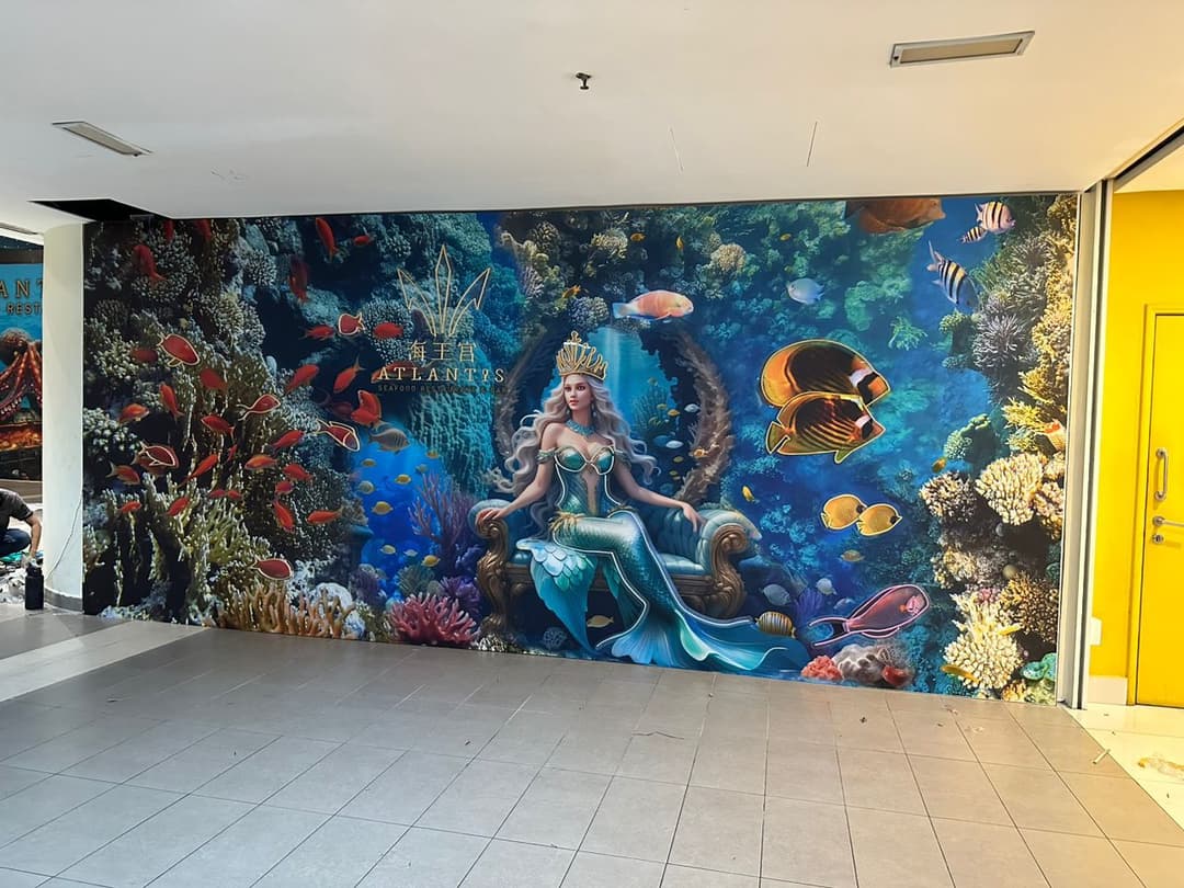 Custom wallpapers and stickers for indoor and outdoor spaces by signage and signboard company in malaysia