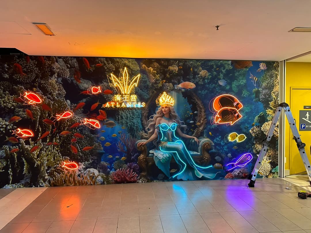 Custom wallpapers and stickers for indoor and outdoor spaces by signage and signboard company in malaysia