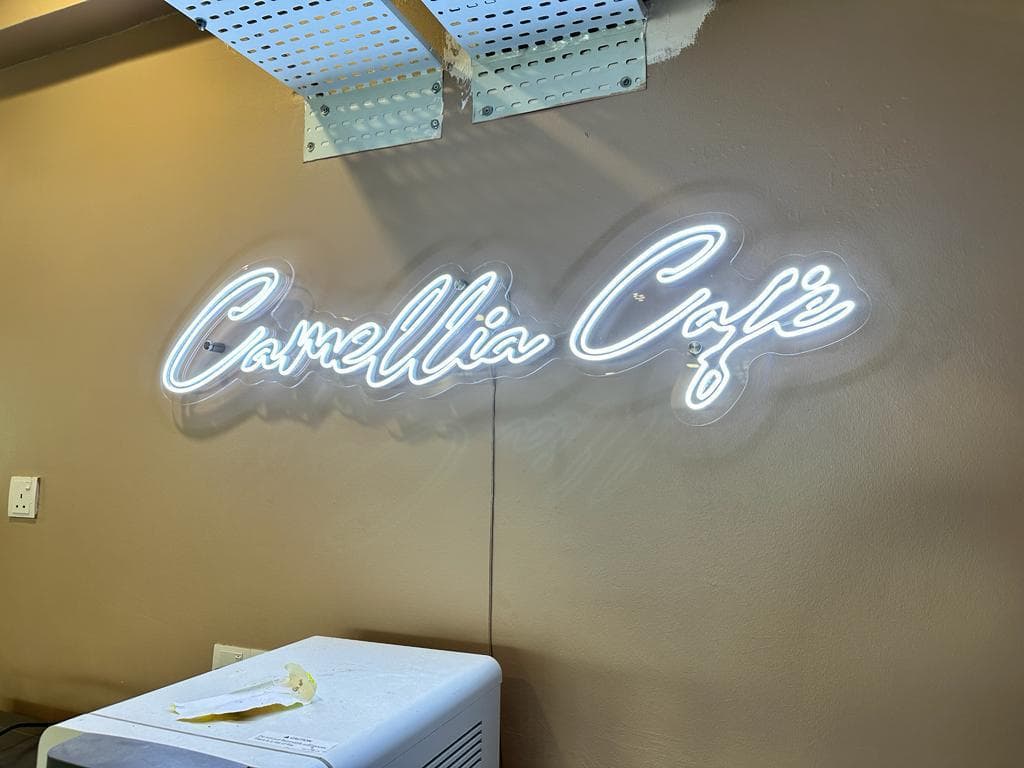 Vibrant neon word signage for indoor decoration by signage and signboard company in malaysia