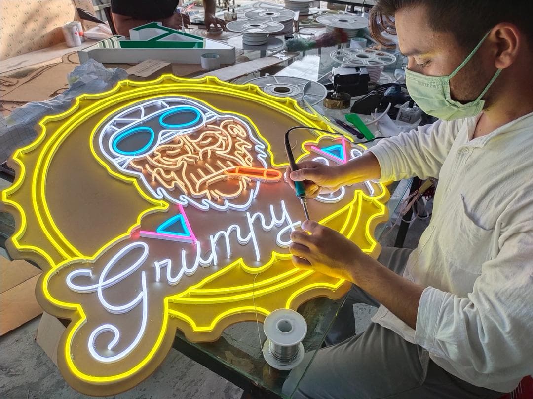 Custom neon logo signage for branding by signage and signboard company in malaysia