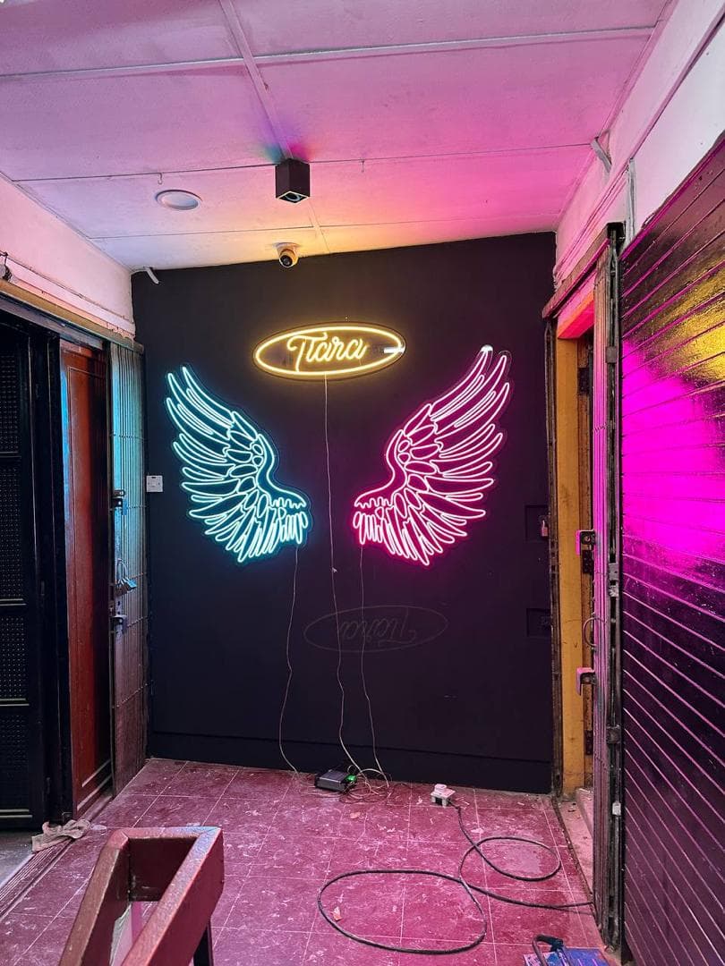 LED wing and wall designs for decor.