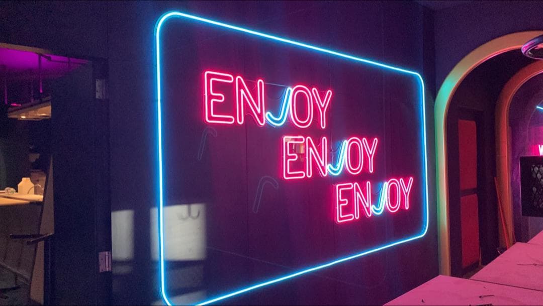 Vibrant neon word signage for indoor decoration by signage and signboard company in malaysia