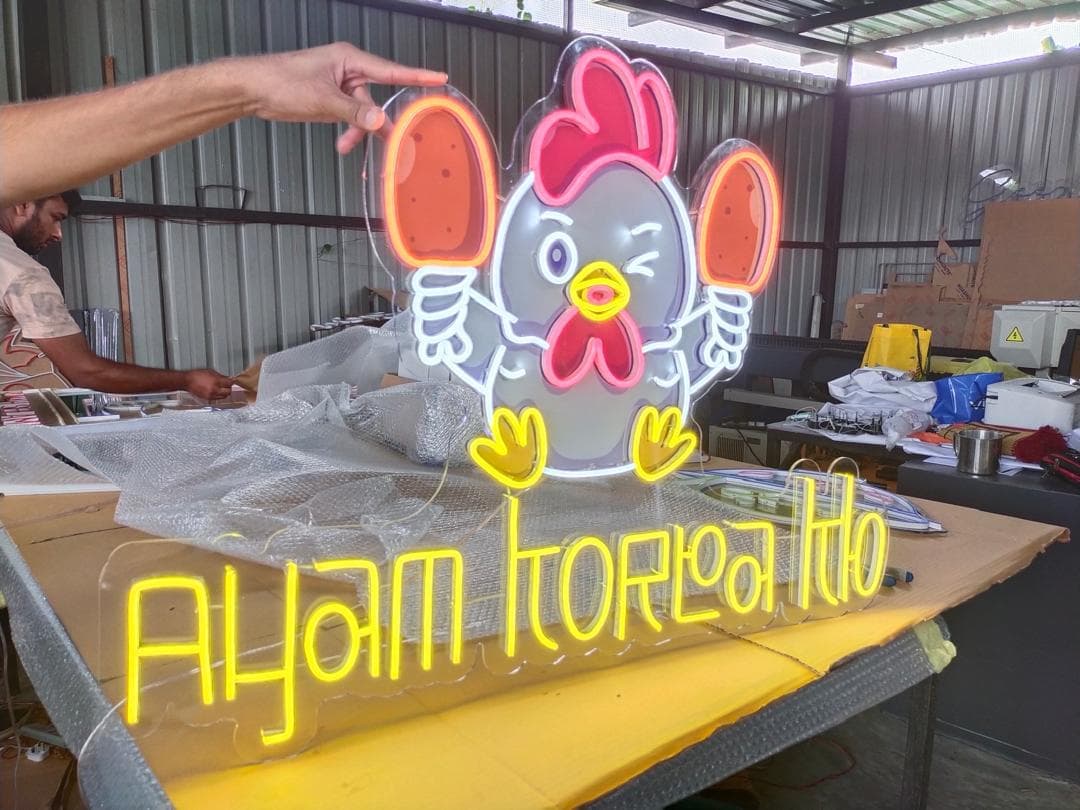 Sticker Background Led Neon Sign maker in Kaula Lampur Malaysia