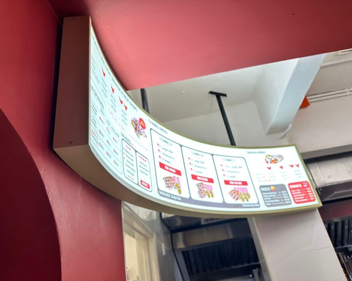 Fried Restaurant Curve Menu Lightbox