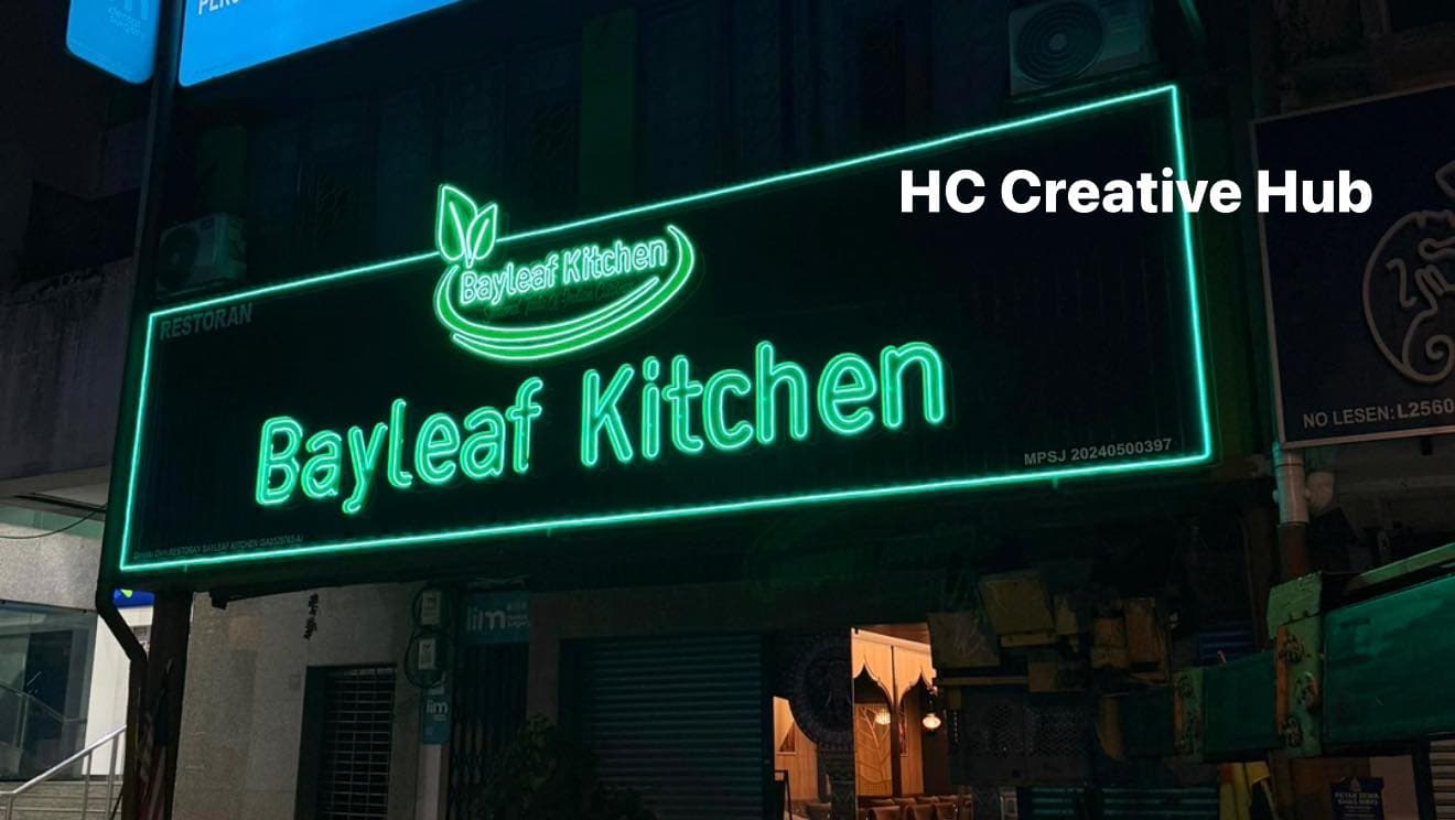 3D Neon Signboard for Bayleaf Kitchen