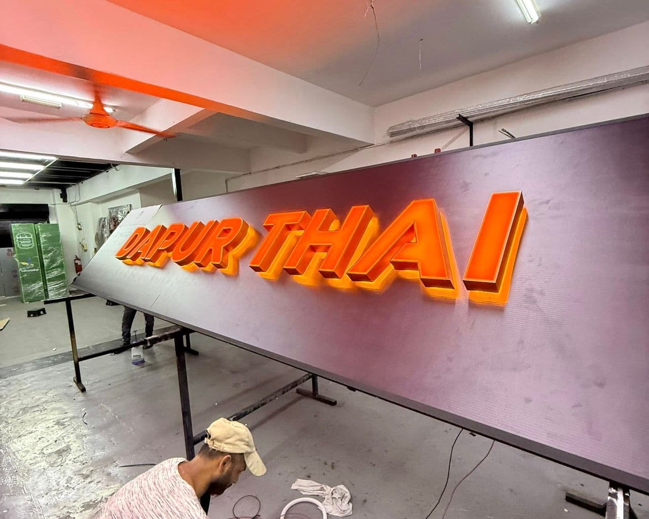 Thai Restaurant Signboard 3D Frontlit Mix Backlit Poly Base