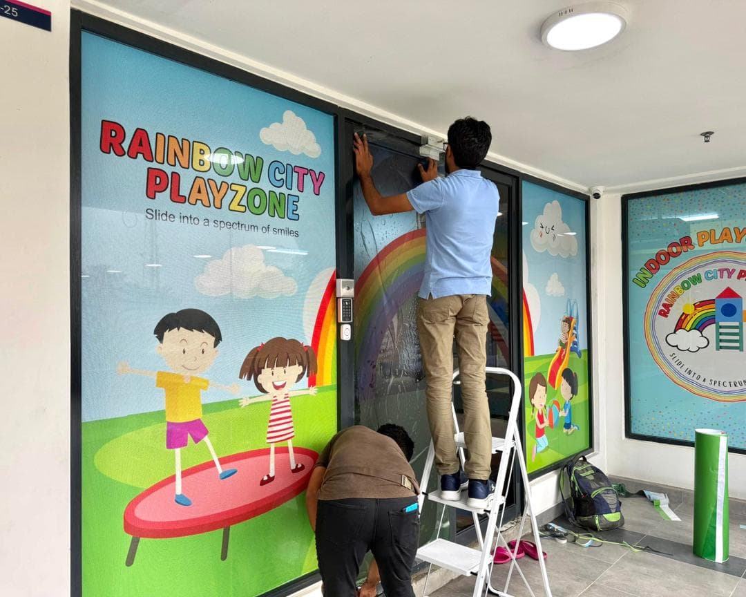Kids Play Zone Glass Sticker Printing