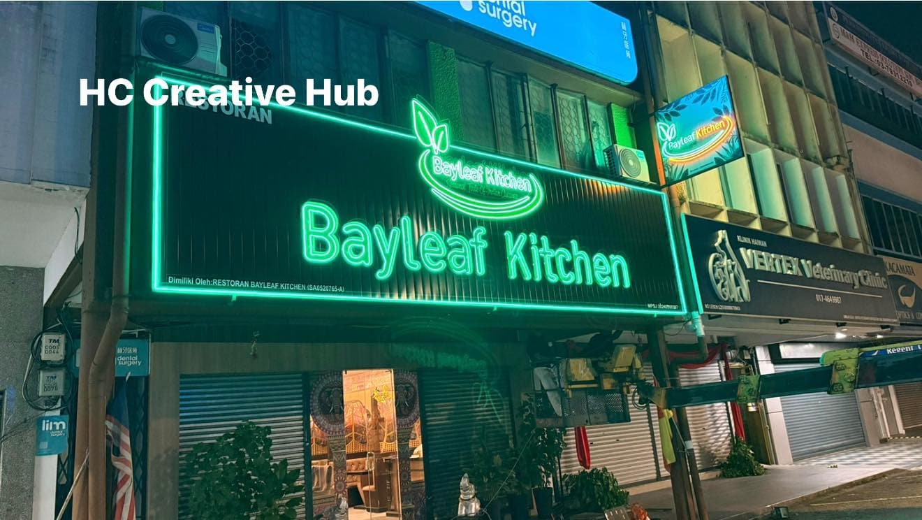 3D Neon Signboard for Bayleaf Kitchen