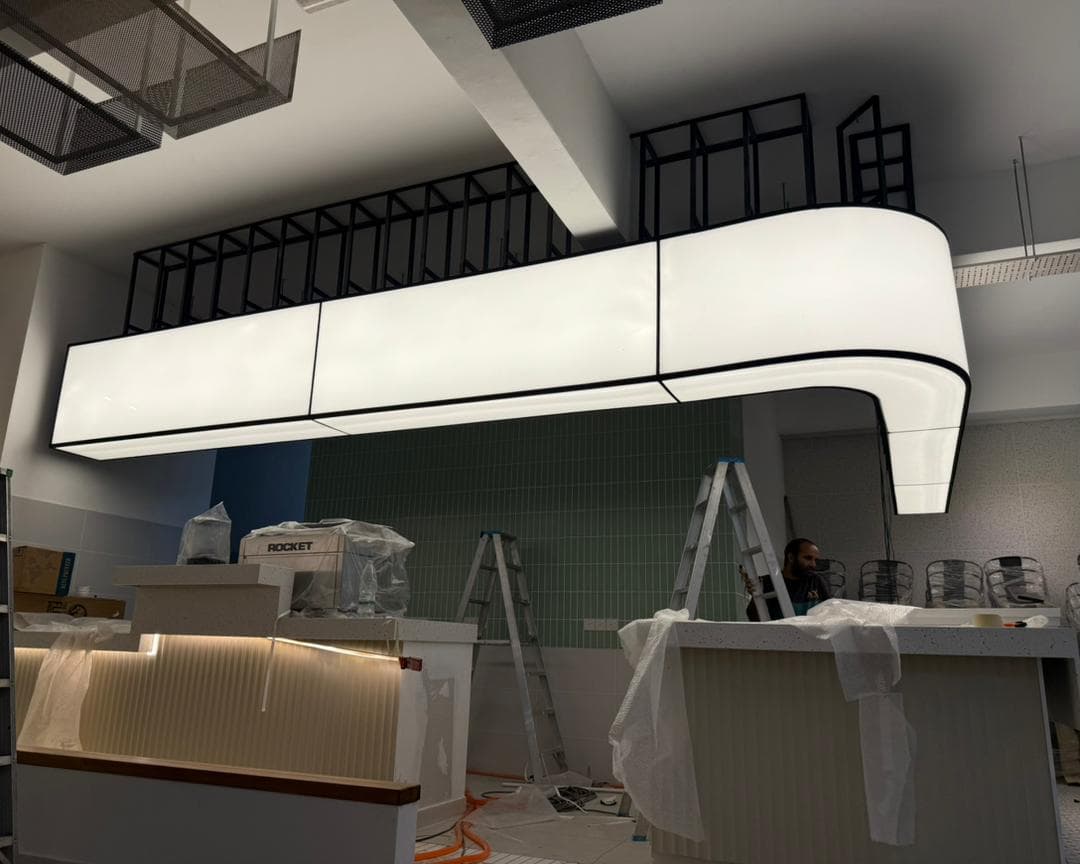 Bar Counter Acrylic Curve Lightbox